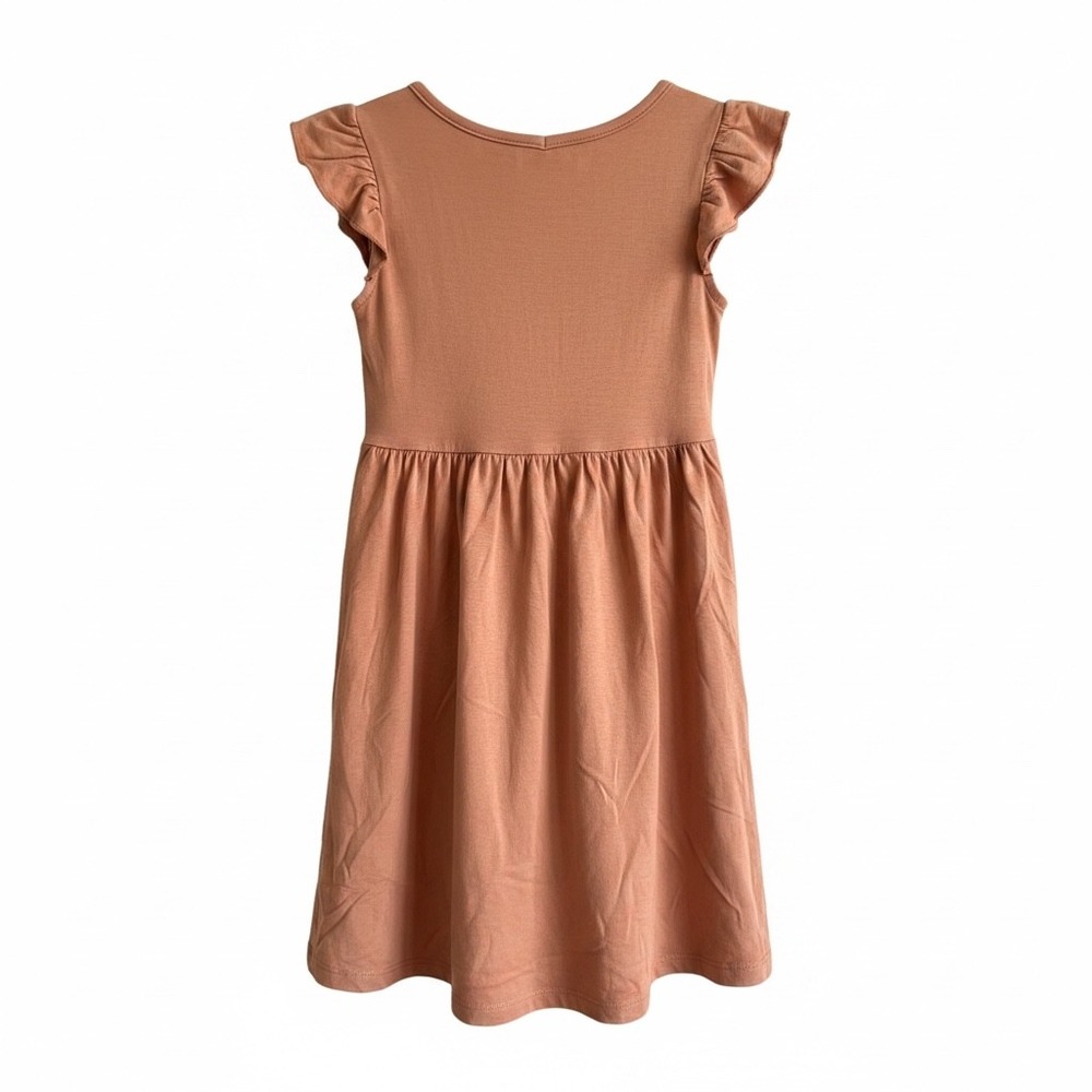 Bubble Baby Toddler Girls Clay Bamboo Viscose Flutter Sleeve Dress 2T BB-013 - Picture 2 of 3
